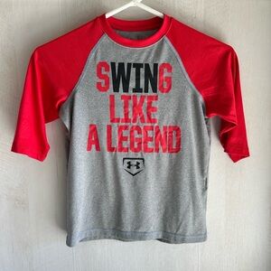 Under Armour Scarlet and Charcoal Tee